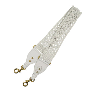 美品 クリスチャンディオール レザー ゴールド金具 ホワイト ショルダーストラップ 0489【中古】Christian Dior