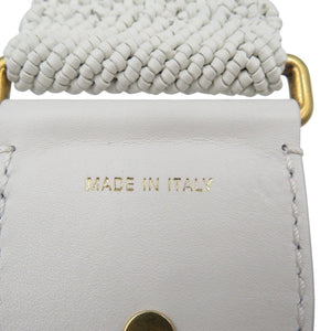 美品 クリスチャンディオール レザー ゴールド金具 ホワイト ショルダーストラップ 0489【中古】Christian Dior