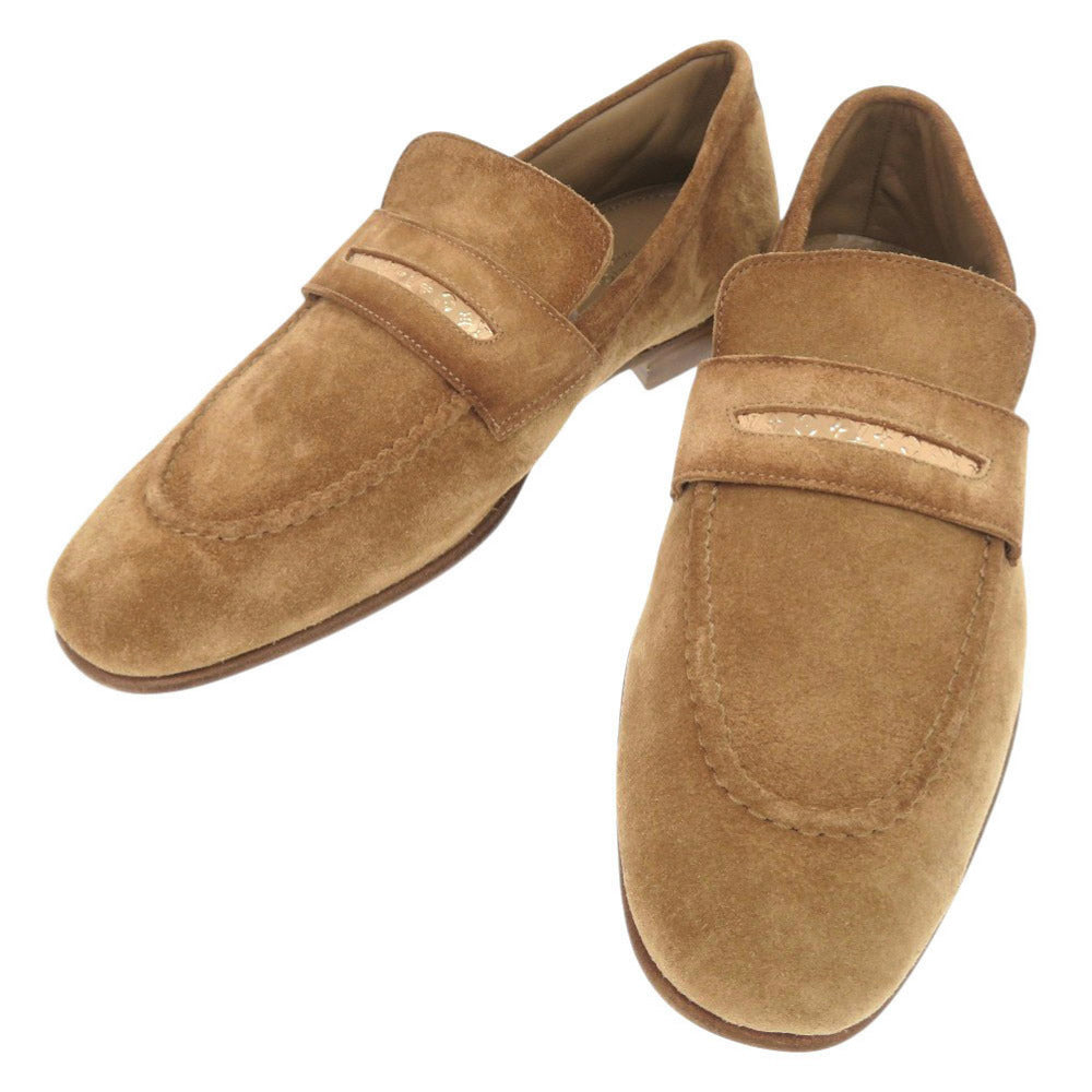 未使用 ルイ ヴィトン スエード サイズ7 ブラウン ローファー 茶 LV 0493【中古】LOUIS VUITTON メンズ