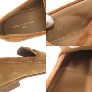 未使用 ルイ ヴィトン スエード サイズ7 ブラウン ローファー 茶 LV 0493【中古】LOUIS VUITTON メンズ