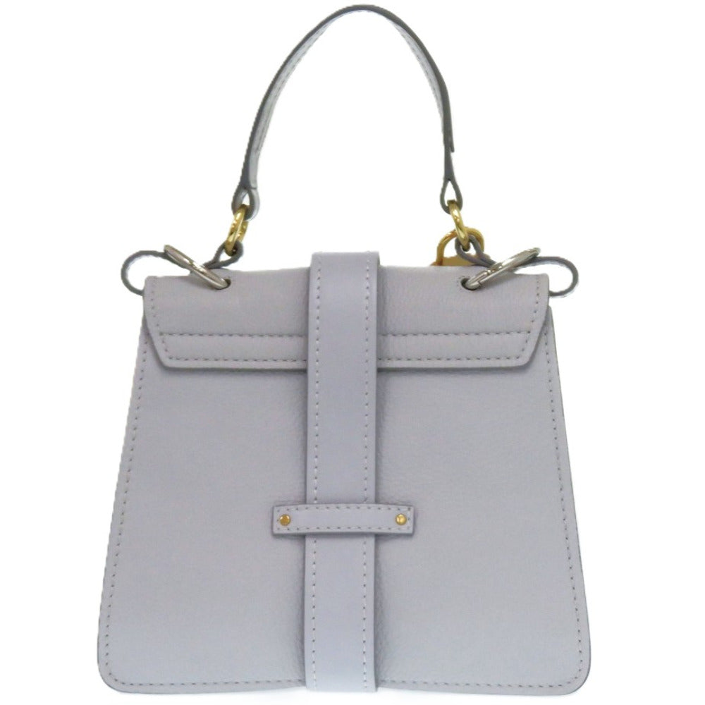 新品同様 クロエ アビー レザー ライトクラウド 0496 水色 ハンドバッグ【中古】Chloe