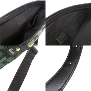 美品 グッチ アビー GGキャンバス レザー 272400 グリーン ショルダーバッグ 緑 0499【中古】GUCCI