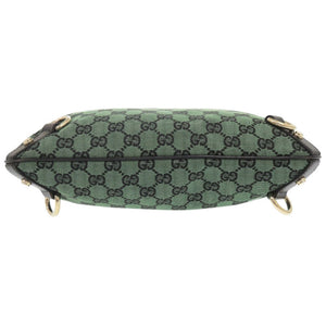 美品 グッチ アビー GGキャンバス レザー 272400 グリーン ショルダーバッグ 緑 0499【中古】GUCCI