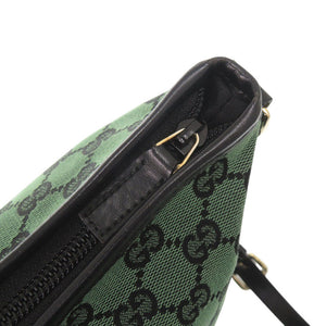 美品 グッチ アビー GGキャンバス レザー 272400 グリーン ショルダーバッグ 緑 0499【中古】GUCCI