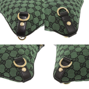 美品 グッチ アビー GGキャンバス レザー 272400 グリーン ショルダーバッグ 緑 0499【中古】GUCCI