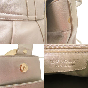 ブルガリ チャンドラ 斜め掛け ショルダーバッグ レザー ホワイトゴールド 0500【中古】BVLGARI