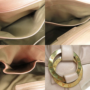 ブルガリ チャンドラ 斜め掛け ショルダーバッグ レザー ホワイトゴールド 0500【中古】BVLGARI