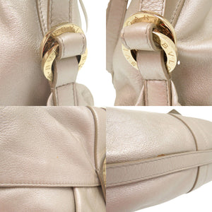 ブルガリ チャンドラ 斜め掛け ショルダーバッグ レザー ホワイトゴールド 0500【中古】BVLGARI