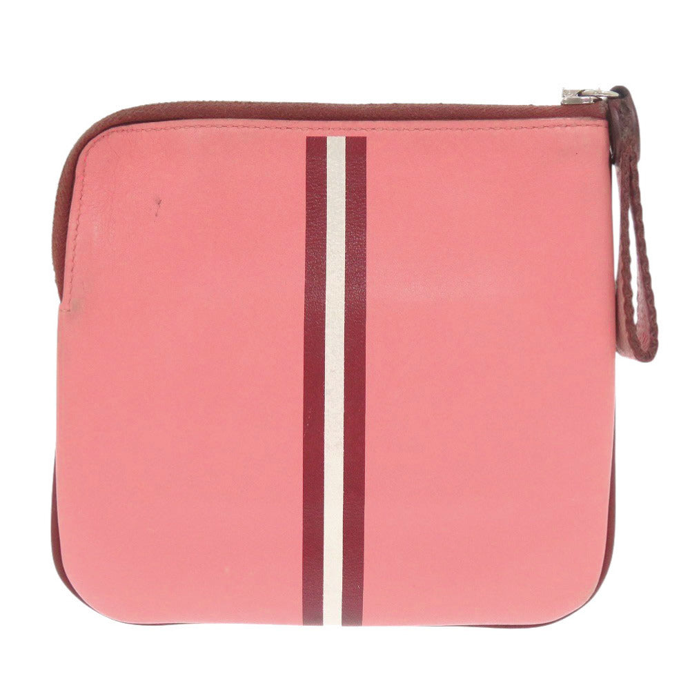 エルメス カレ ポケット レザー シルバー金具 イエロー ピンク ポーチ 0508【中古】HERMES