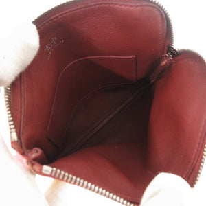 エルメス カレ ポケット レザー シルバー金具 イエロー ピンク ポーチ 0508【中古】HERMES