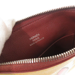 エルメス カレ ポケット レザー シルバー金具 イエロー ピンク ポーチ 0508【中古】HERMES