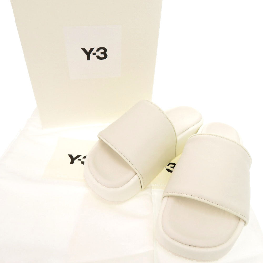 未使用品 Y-3 SLIDE ヨウジヤマモト アディダス FZ6402 サイズ24.5cm レザー ホワイト サンダル 厚底サンダル 白 0514【中古】