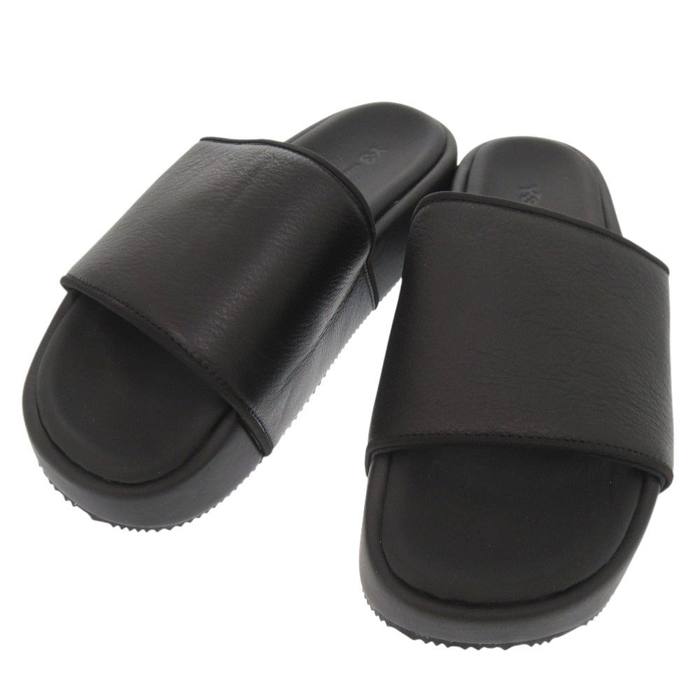 未使用品 Y-3 SLIDE ヨウジヤマモト アディダス FZ6403 サイズ24.5cm レザー ブラック サンダル 厚底サンダル 黒 0515【中古】