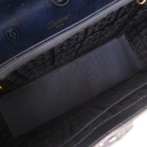 美品 カルティエ ハッピーバースデー パテントレザー ブラック ハンドバッグ 黒 0544【中古】CARTIER