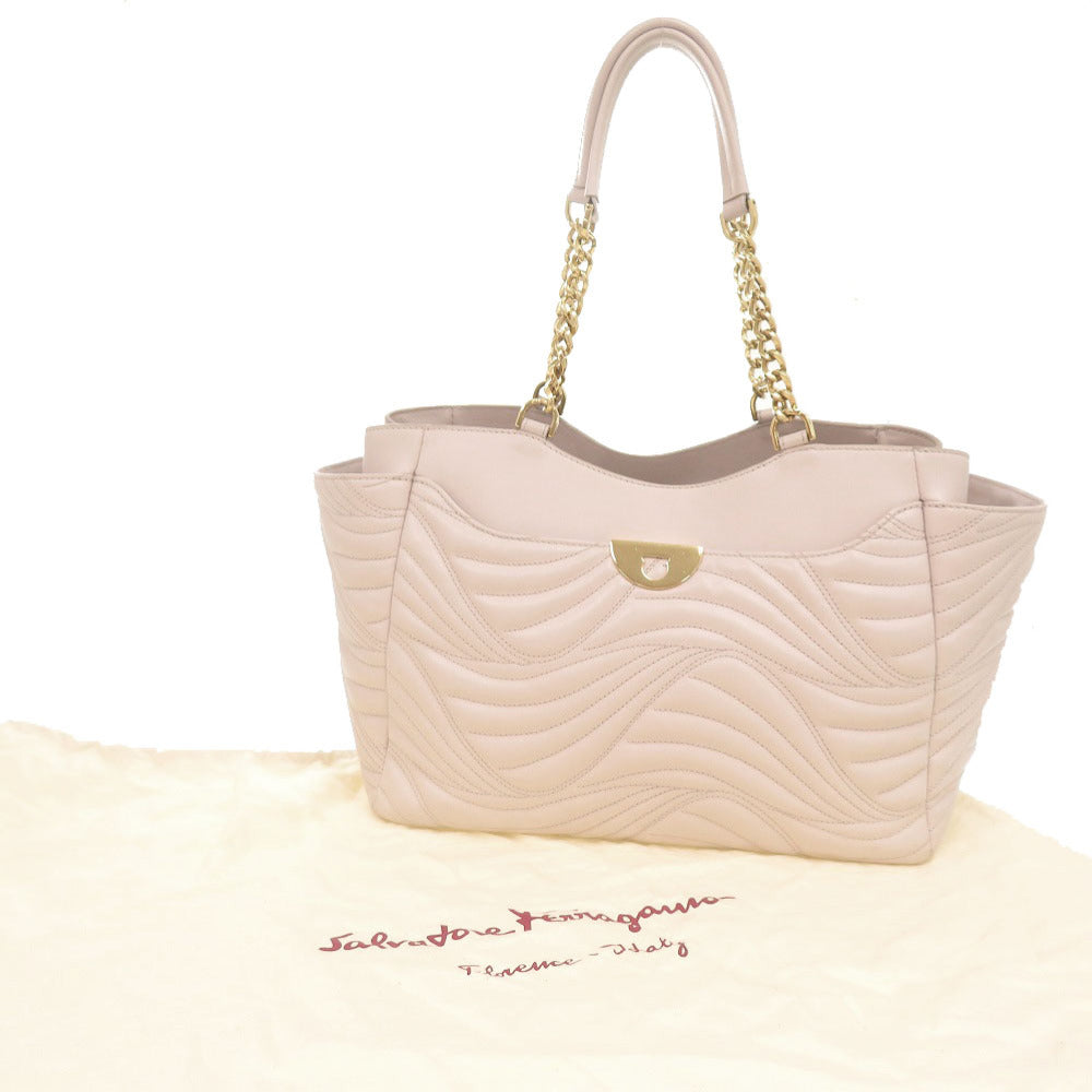 美品 サルヴァトーレフェラガモ AB-21 G898 レザー ピンク トートバッグ ショルダーバッグ 0547【中古】Salvatore Ferragamo