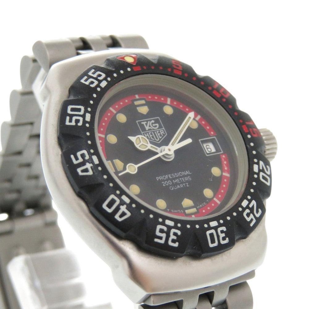 美品 タグホイヤー プロフェッショナル 200M WA1414 SS ブラック クオーツ 腕時計 黒文字盤 0549【中古】TAG HEUER