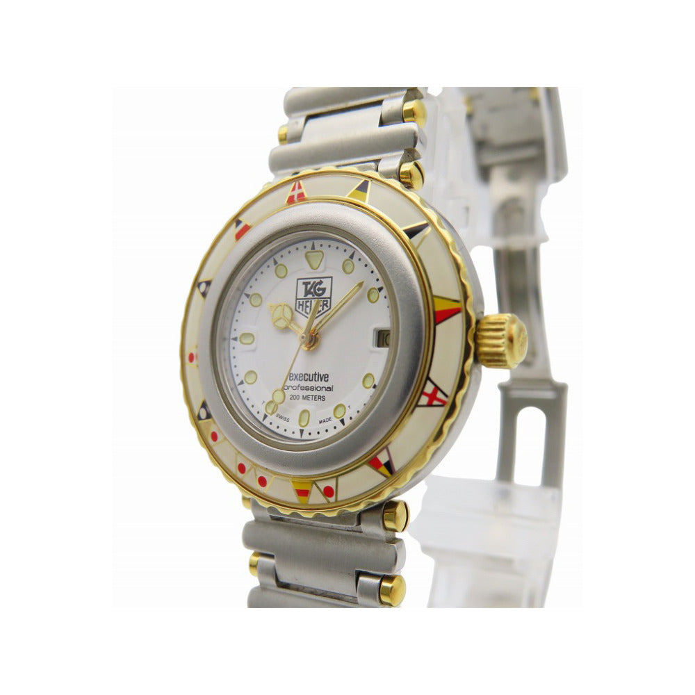 タグホイヤー エグゼクティブ 915.808 クオーツ 腕時計 SS ホワイト 白文字盤 0550【中古】TAG HEUER レディース