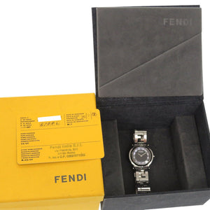 フェンディ 6100L ケアドロ シェル SS ブラック クオーツ 腕時計 黒文字盤 0556【中古】FENDI