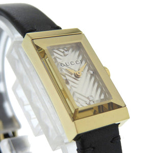 新品同様 グッチ Gフレーム 147.5 SS レザー シルバー ゴールド ブラック クオーツ 腕時計 0560【中古】GUCCI