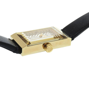 新品同様 グッチ Gフレーム 147.5 SS レザー シルバー ゴールド ブラック クオーツ 腕時計 0560【中古】GUCCI