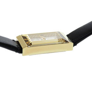 新品同様 グッチ Gフレーム 147.5 SS レザー シルバー ゴールド ブラック クオーツ 腕時計 0560【中古】GUCCI