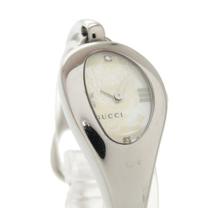グッチ ホースビット 103 2Pダイヤ SS ホワイトシェル シルバー クオーツ 腕時計 白文字盤 0563【中古】GUCCI