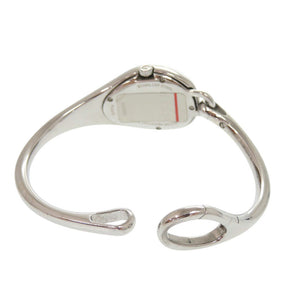 グッチ ホースビット 103 2Pダイヤ SS ホワイトシェル シルバー クオーツ 腕時計 白文字盤 0563【中古】GUCCI