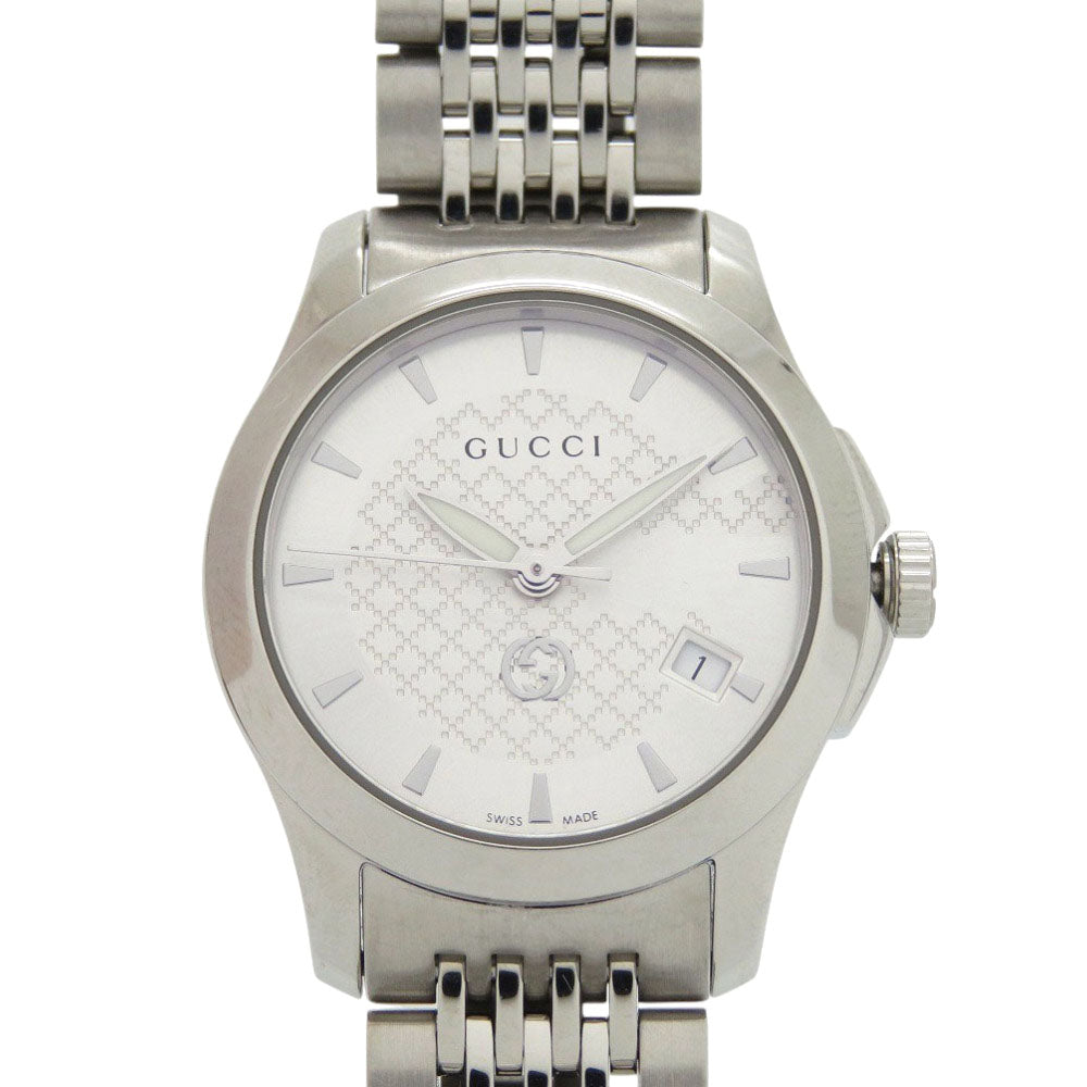 新品同様 グッチ Gタイムレス 126.5 SS シルバー クオーツ 腕時計 0564【中古】GUCCI