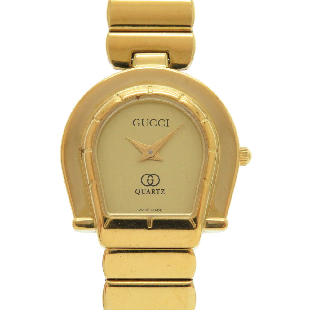 グッチ ホースビット 7000 SS ゴールド クオーツ 腕時計 0565【中古】GUCCI