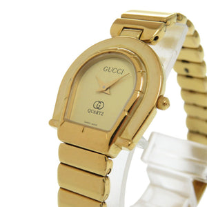 グッチ ホースビット 7000 SS ゴールド クオーツ 腕時計 0565【中古】GUCCI