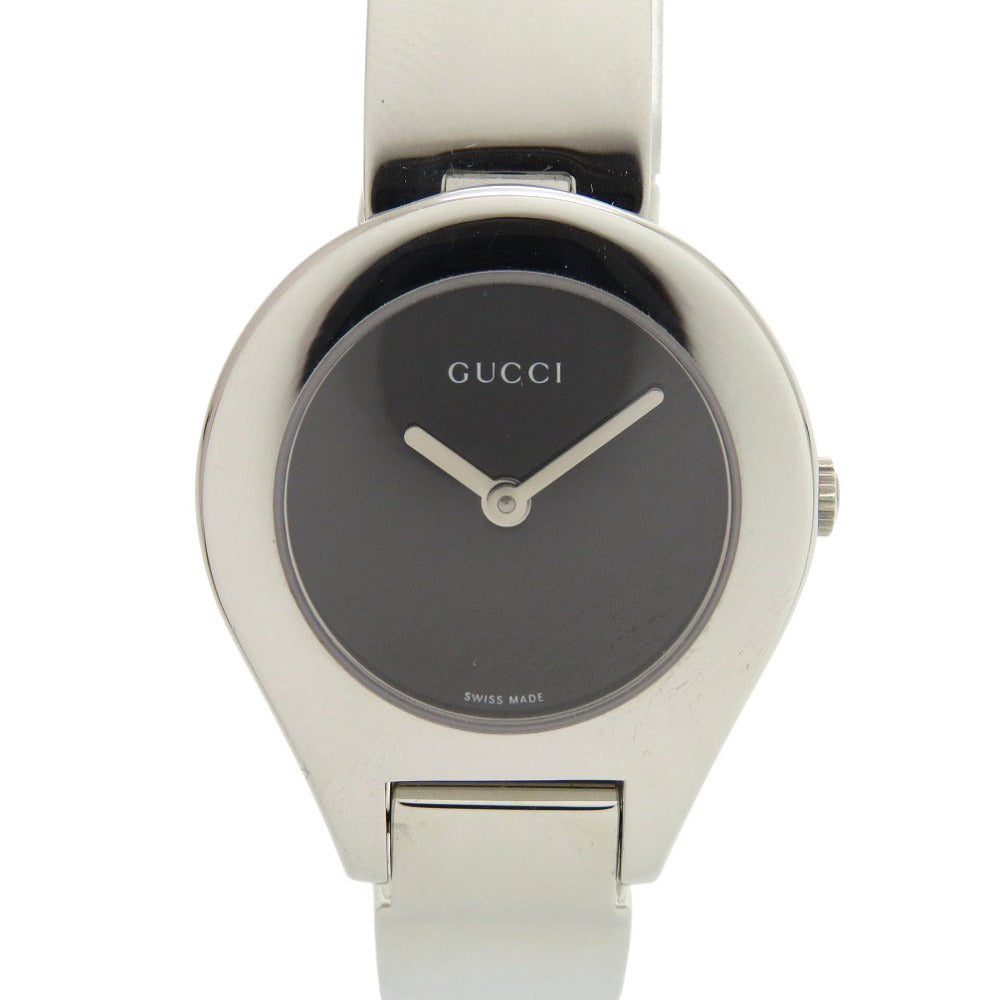 美品 グッチ 6700L SS ブラック シルバー 黒文字盤 クオーツ 腕時計 0566【中古】GUCCI