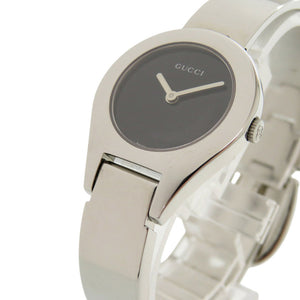 美品 グッチ 6700L SS ブラック シルバー 黒文字盤 クオーツ 腕時計 0566【中古】GUCCI