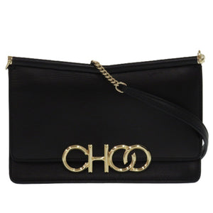 美品 ジミーチュウ KALINA カリーナ レザー ブラック 0570 黒 チェーンショルダーバッグ【中古】JIMMY CHOO