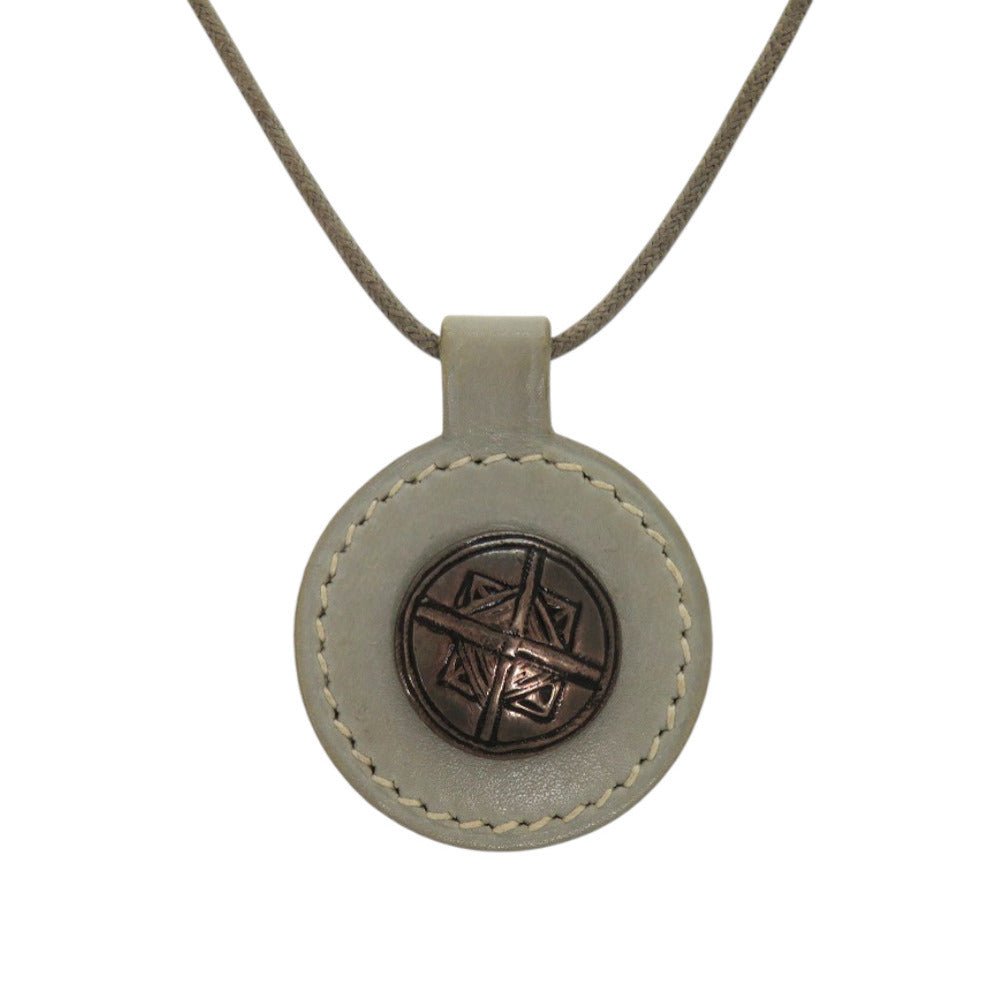 エルメス トゥアレグ レザー グリーン □E刻印 緑 チョーカー 0590【中古】HERMES