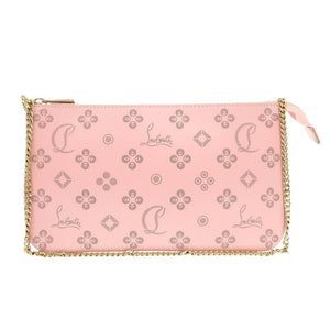 新品同様 クリスチャンルブタン ルビラ ジップアップ 3225038 レザー ピンク チェーンショルダーバッグ ショルダーバッグ 0595【中古】Christian Louboutin