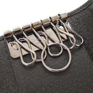 新品同様 グッチ 127048 6連 キーケース GGキャンバス レザー ブラック 黒 0601【中古】GUCCI