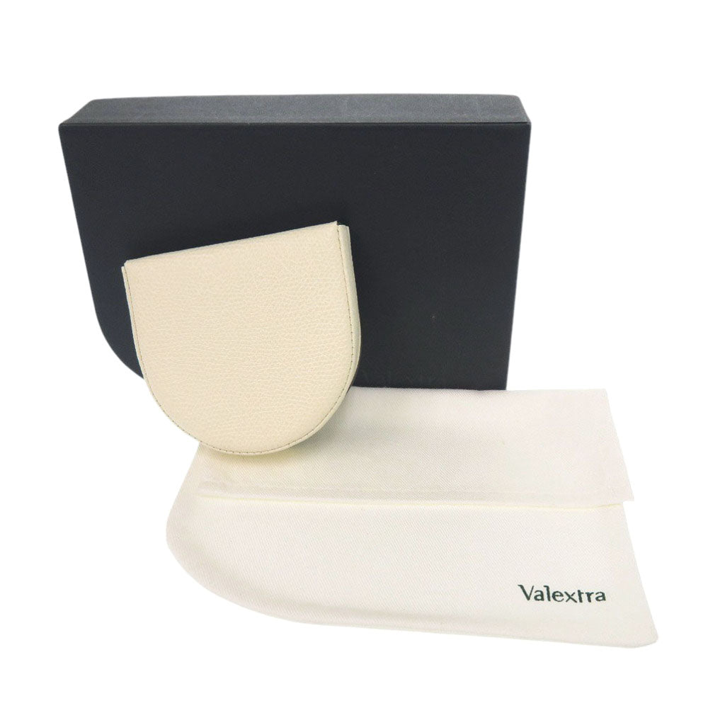 新品同様 ヴァレクストラ 馬蹄型 コインケース ソフトカーフスキン レザー ホワイト 白 0602【中古】Valextra