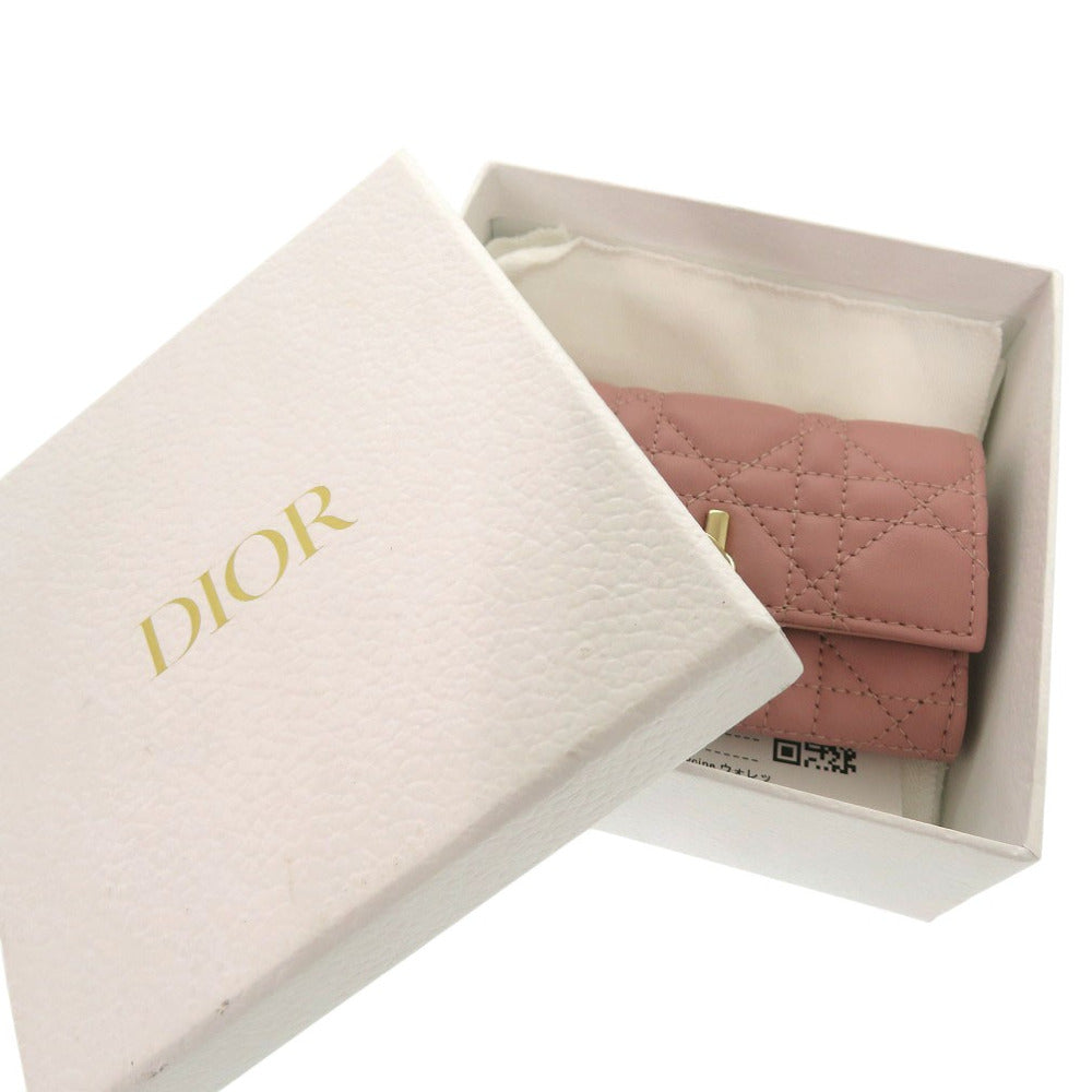 新品同様 クリスチャンディオール My Dior Glycine ウォレット カナージュ S5494SNTJ ラムスキン ピンク 0604【中古】Christian Dior