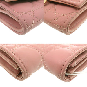 新品同様 クリスチャンディオール My Dior Glycine ウォレット カナージュ S5494SNTJ ラムスキン ピンク 0604【中古】Christian Dior