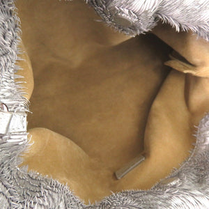 ロエベ フリンジ メタリック ショルダーバッグ レザー シルバー 0607【中古】LOEWE