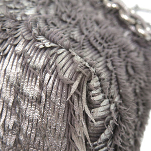 ロエベ フリンジ メタリック ショルダーバッグ レザー シルバー 0607【中古】LOEWE