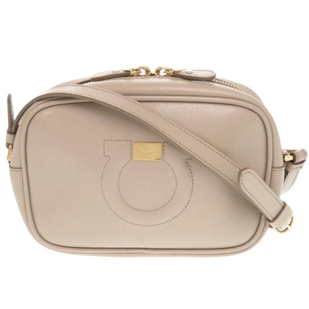 美品 サルヴァトーレフェラガモ ガンチーニ GU-21H006 レザー ベージュ ショルダーバッグ 0616【中古】Salvatore Ferragamo