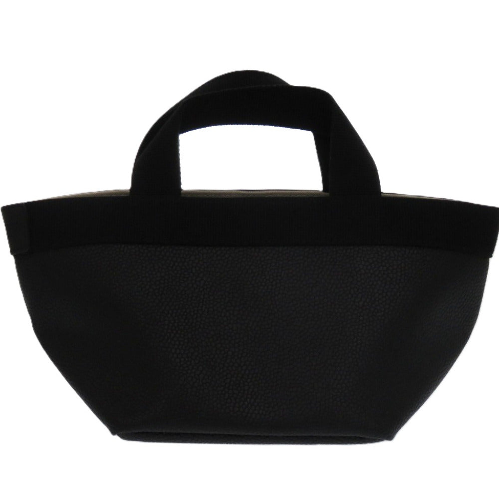 新品同様  エルベシャプリエ キャンバス レザー ブラック 0639 黒 ハンドバッグ【中古】