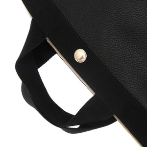 新品同様  エルベシャプリエ キャンバス レザー ブラック 0639 黒 ハンドバッグ【中古】