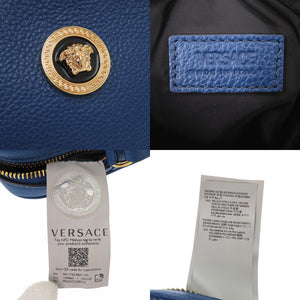 未使用 ヴェルサーチ メドゥーサ 1008863 ミニショルダーバッグ レザー ブルー 青 0647【中古】VERSACE