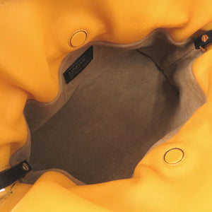 ロエベ フラメンコ ジョー ブレイナード コラボ  レザー レッド イエロー ショルダーバッグ 0664【中古】LOEWE