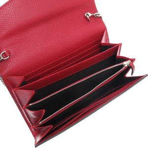 新品同様 グッチ ディオニュソス 746056 長財布 レザー レッド 0671 赤 チェーンウォレット【中古】GUCCI