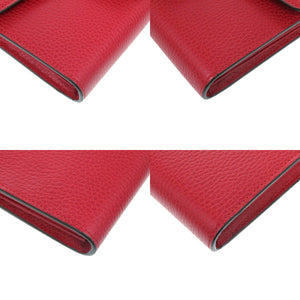 新品同様 グッチ ディオニュソス 746056 長財布 レザー レッド 0671 赤 チェーンウォレット【中古】GUCCI