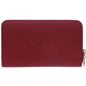 新品同様 ブルガリ ラウンドファスナー 37340 レザー レッド 長財布 赤 0680【中古】BVLGARI