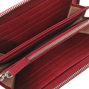 新品同様 ブルガリ ラウンドファスナー 37340 レザー レッド 長財布 赤 0680【中古】BVLGARI